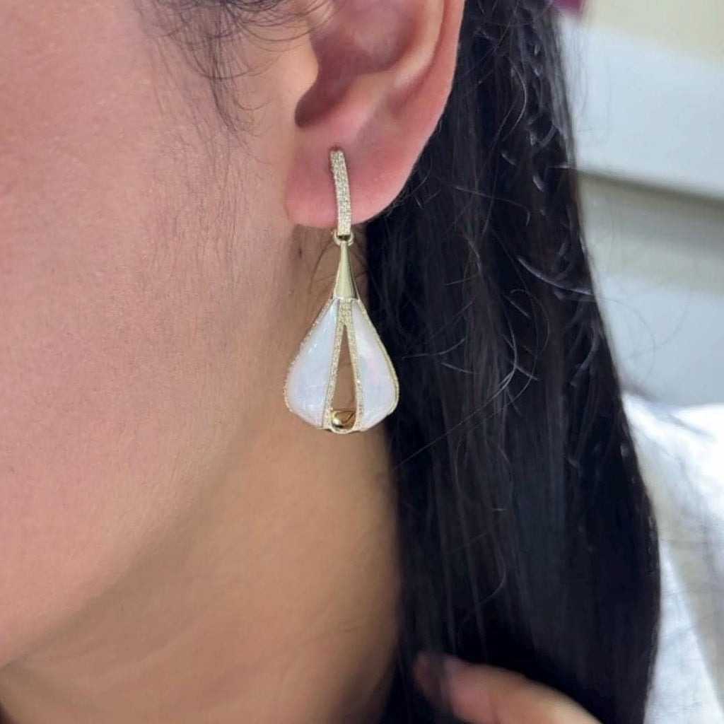 14K Yellow Gold Diamond & Mother of Pearl Earrings – 0.63ct Diamonds, 5.56ct Pearls. DC-E14993-10 IIJJ (etsy image id: 7199483544)