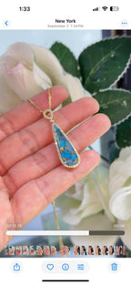 14K Yellow Gold Diamond & Opal Pendant – 0.22ct Diamonds, 6.53ct Opal DC-N13082-8 2TJ (etsy image id: 7199494604)