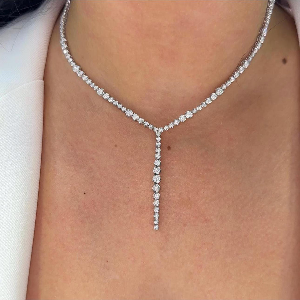 18K White Gold Diamond Necklace – 3.83ct Natural Diamonds G-H VS2 DN0077 AJJJ __etsy:7247426639