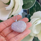 18K White Gold Diamond Heart Pendant – 8.40ct Round Diamonds, VS2 F-G DP057 ZJJJ (etsy image id: 7247450913)