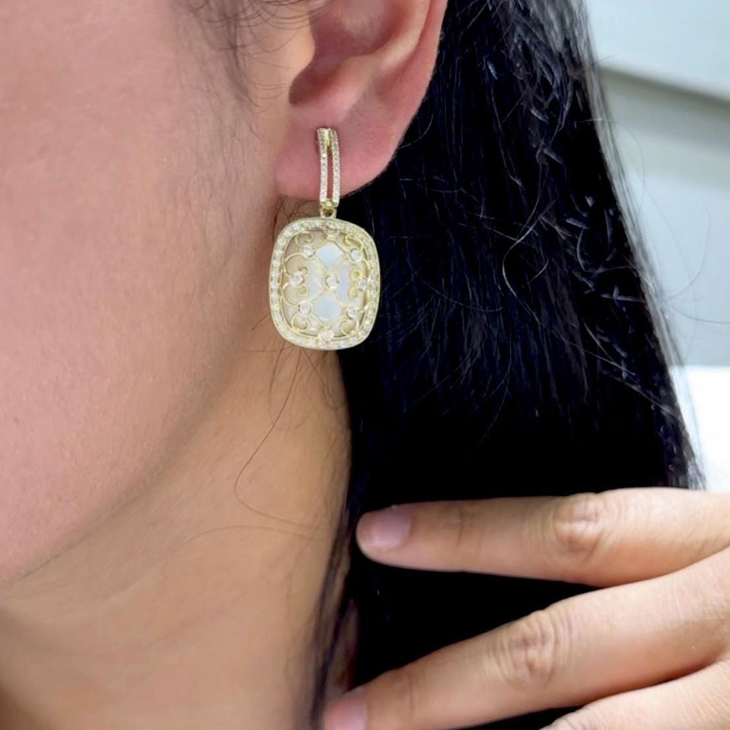 14K Yellow Gold Diamond & Mother of Pearl Earrings – 1.05ct Diamonds, 13.56ct Pearl DC-E14497-3 INTJ (etsy image id: 7247469417)