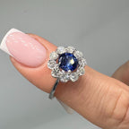 14k White Gold Sapphire & Diamond Ring – 1.56ct Sapphire, 1.10ct Diamonds. SDR075 GNJJ (etsy image id: 7787286900)