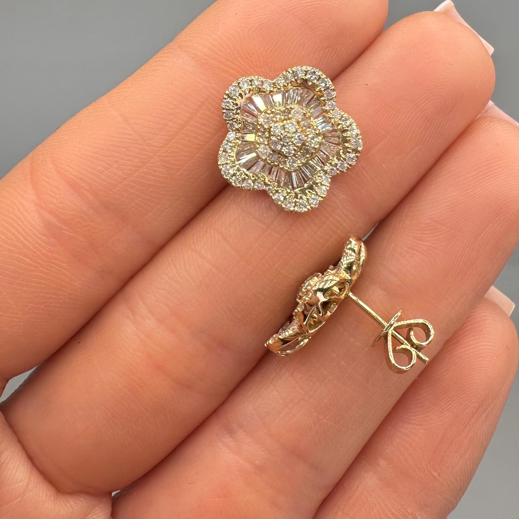 14k Yellow Gold 2.00ct Natural Diamond Earrings. DIERO132 IITJ (etsy image id: 7787347602)