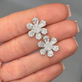 14kT White Gold Flower-shaped Earrings, 2.23ct Baguette & Round Cut Diamonds. GSSJ (etsy image id: 7787423526)