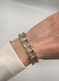 14KT Two-Tone Solid Gold Men’s Bracelet – 8 Inches, 52.1g  YGBR03 (etsy image id: 7812371701)