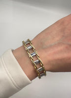 14KT Two-Tone Solid Gold Men’s Bracelet – 8 Inches, 52.1g  YGBR03 (etsy image id: 7812371701)