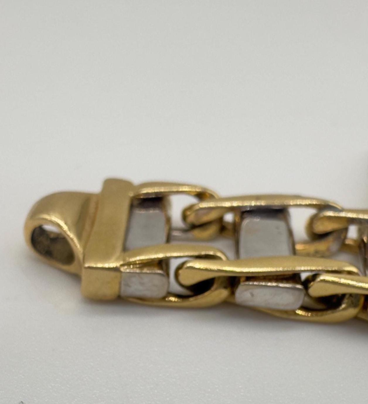 14KT Two-Tone Solid Gold Men’s Bracelet – 8 Inches, 52.1g  YGBR03 (etsy image id: 7812373691)