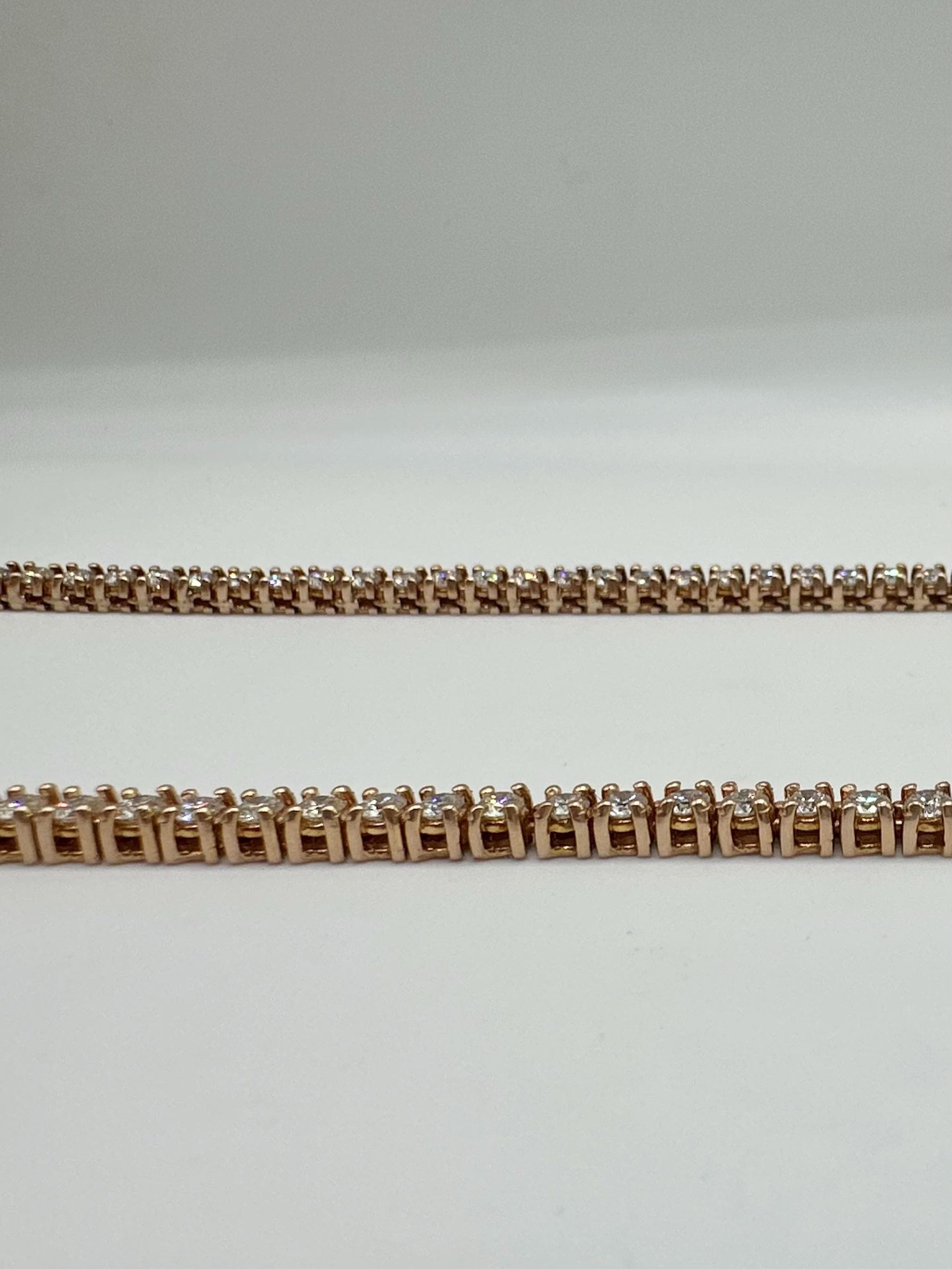14KT Rose Gold 21” Tennis Necklace – 16ct Natural Round Diamonds DN0017 EGJJ (etsy image id: 7812410921)