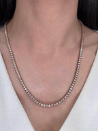 14KT Rose Gold 21” Tennis Necklace – 16ct Natural Round Diamonds DN0017 EGJJ (etsy image id: 7812410923)