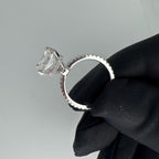 18KT White Gold Ring with 5.07ct Radiant Lab-Grown Diamond (IGI Certified) and 0.57ct Total Natural Round Diamonds. RADER019 GJJJ __etsy:7813209282