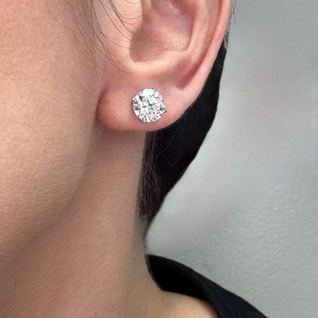14KT White Gold 4.19 CT IGI Certified Lab-Grown Diamond Stud Earrings – E Color VS1 Clarity.  LTJ __etsy:7813298170