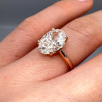 14KT Rose Gold Ring with 3.01ct Oval Lab-Grown Diamond. OVER029 IJJJ (etsy image id: 7816820594)