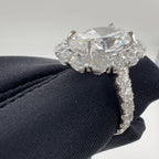 18KT White Gold 5.04ct Oval IGI Certified Lab-Grown Diamond Ring with 2.90ctw Natural Diamonds. OVER020 ANJJ (etsy image id: 7816858998)