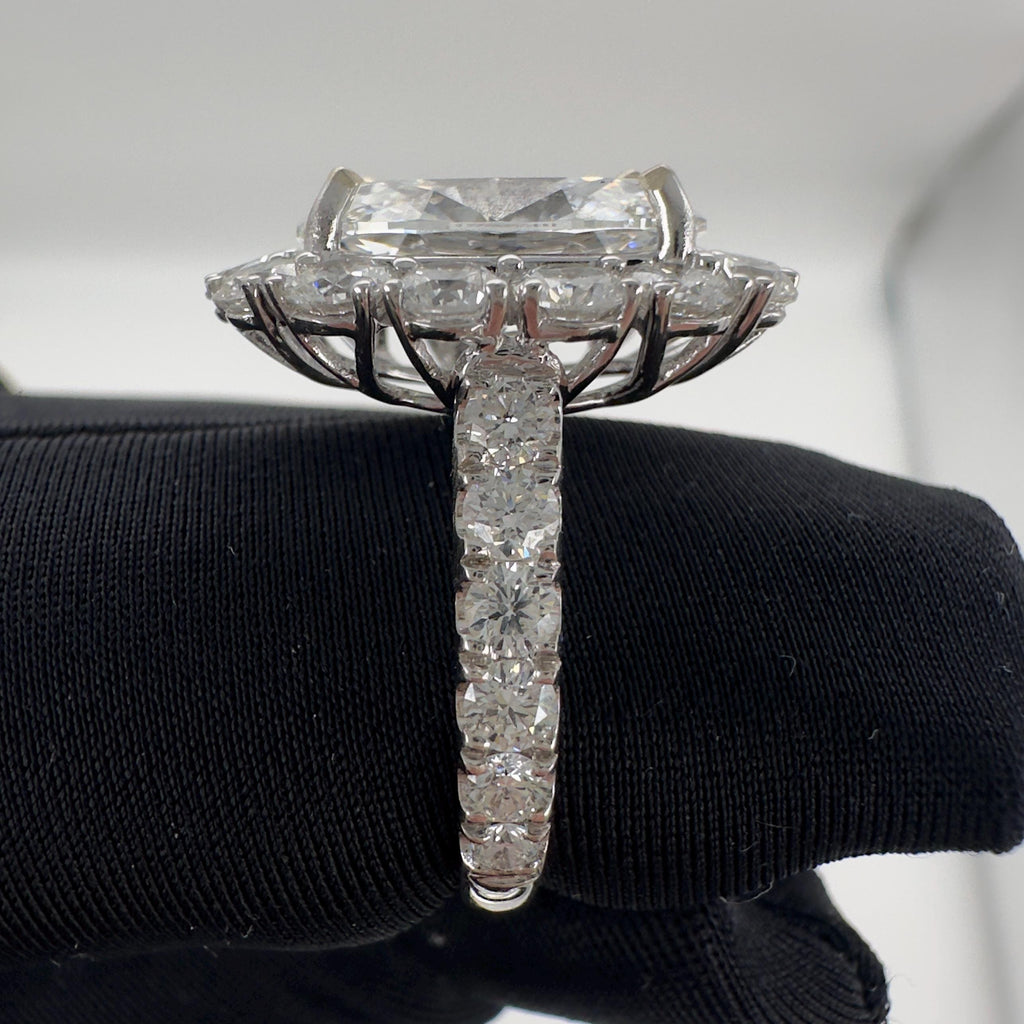 18KT White Gold 5.04ct Oval IGI Certified Lab-Grown Diamond Ring with 2.90ctw Natural Diamonds. OVER020 ANJJ (etsy image id: 7816859008)