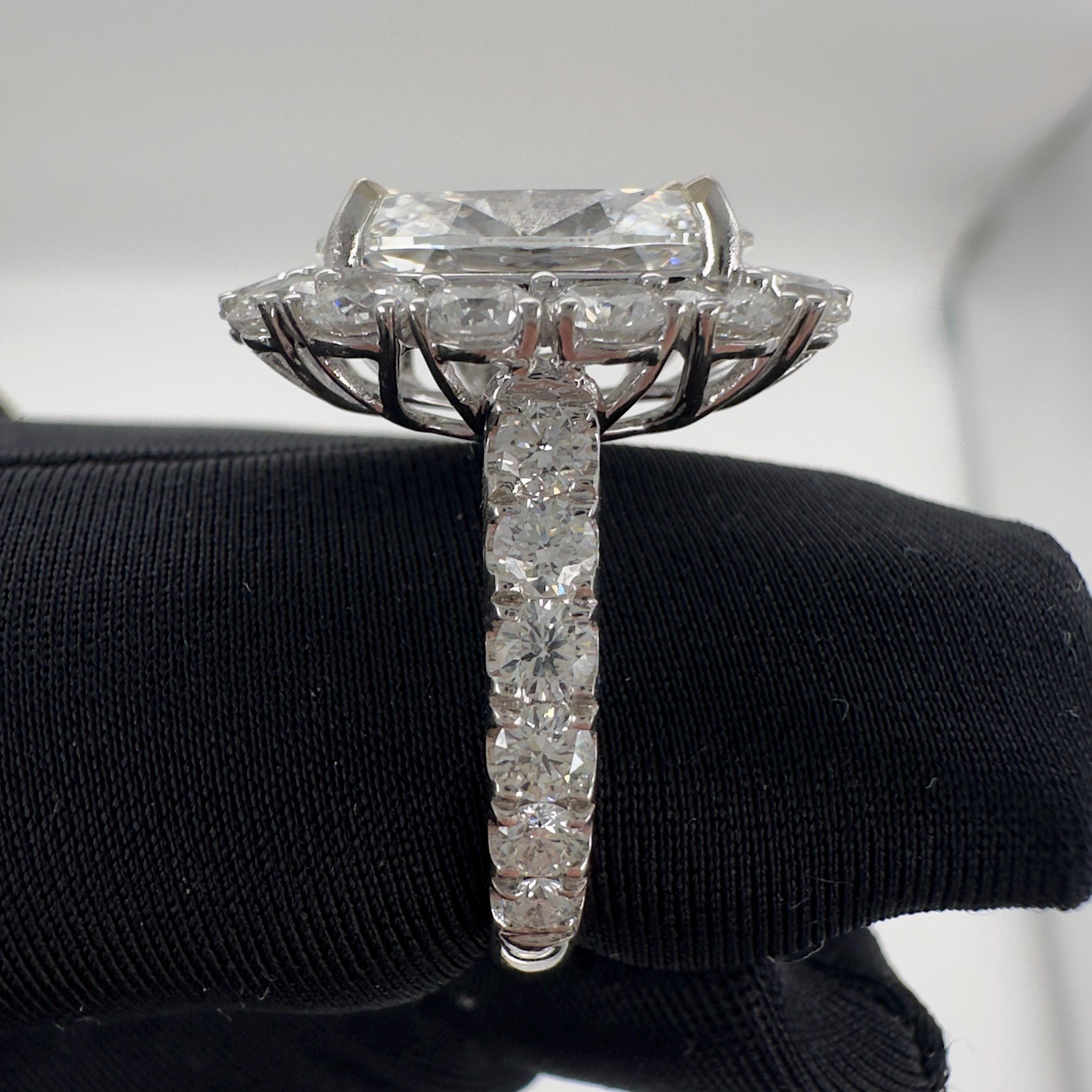 18KT White Gold 5.04ct Oval IGI Certified Lab-Grown Diamond Ring with 2.90ctw Natural Diamonds. OVER020 ANJJ (etsy image id: 7816859008)