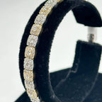 14KT Two-Tone Solid Gold Stretch Bracelet with 6.52ct Total Round Natural Diamonds (VS2–SI1). DB0084 TJJJ (etsy image id: 7816926912)