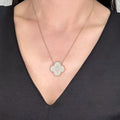 14KT Yellow Gold Clover Pendant with 1.52ct Total Round Natural Diamonds, Pavé Set. DP016 INTJ (etsy image id: 7816963352)