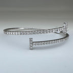 14KT White Gold Flexible Cuff Bracelet with 1.82ct Total Round Natural Diamonds. DB0085 ILAJ (etsy image id: 7816977474)
