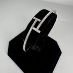 14KT White Gold Flexible Cuff Bracelet with 1.82ct Total Round Natural Diamonds. DB0085 ILAJ (etsy image id: 7816977476)
