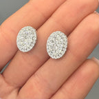 18kT White Gold Oval Diamond Earrings 2.76ct Round-Cut Natural Diamonds. DIERO168 GZTJ (etsy image id: 7835389229)
