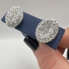 18kT White Gold Oval Diamond Earrings 2.76ct Round-Cut Natural Diamonds. DIERO168 GZTJ (etsy image id: 7835391739)