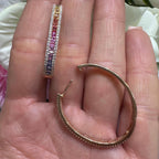18KT Rose Gold Diamond and Multi-Color Sapphire Oval Hoop Earrings – 0.69 CTW Diamonds, 2.28 CTW Sapphires GZJJ (etsy image id: 7860530786)