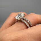 14KT White Gold Engagement Ring and Wedding Band Set, 4.08ct Oval Lab-Grown Diamond and 1.40ct Natural Round Diamonds. OVER027 GIJJ __etsy:7860885403