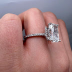 18KT White Gold Ring with 5.07ct Radiant Lab-Grown Diamond (IGI Certified) and 0.57ct Total Natural Round Diamonds. RADER019 GJJJ __etsy:7861154461