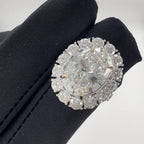 18KT White Gold 5.04ct Oval IGI Certified Lab-Grown Diamond Ring with 2.90ctw Natural Diamonds. OVER020 ANJJ (etsy image id: 7864800825)
