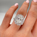 18KT White Gold 5.04ct Oval IGI Certified Lab-Grown Diamond Ring with 2.90ctw Natural Diamonds. OVER020 ANJJ (etsy image id: 7864807397)