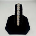 14KT Two-Tone Solid Gold Stretch Bracelet with 6.52ct Total Round Natural Diamonds (VS2–SI1). DB0084 TJJJ (etsy image id: 7864869375)
