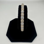 14KT Two-Tone Solid Gold Stretch Bracelet with 6.52ct Total Round Natural Diamonds (VS2–SI1). DB0084 TJJJ (etsy image id: 7864869375)