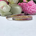 18KT Rose Gold Diamond and Multi-Color Sapphire Oval Hoop Earrings – 0.69 CTW Diamonds, 2.28 CTW Sapphires GZJJ (etsy image id: 7908482781)