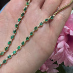 18KT Yellow Gold Emerald & Diamond Necklace with 6.49ct Natural Emeralds and 0.61ct Diamonds – EMDN029 TSTE (etsy image id: 7966068334)