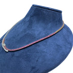 18KT White & Rose Gold Sapphire and Diamond Necklace with Baguette Center SDN TJSI (etsy image id: 7969877224)