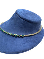 18KT Yellow Gold Emerald & Diamond Necklace with 6.49ct Natural Emeralds and 0.61ct Diamonds – EMDN029 TSTE (etsy image id: 7969894662)