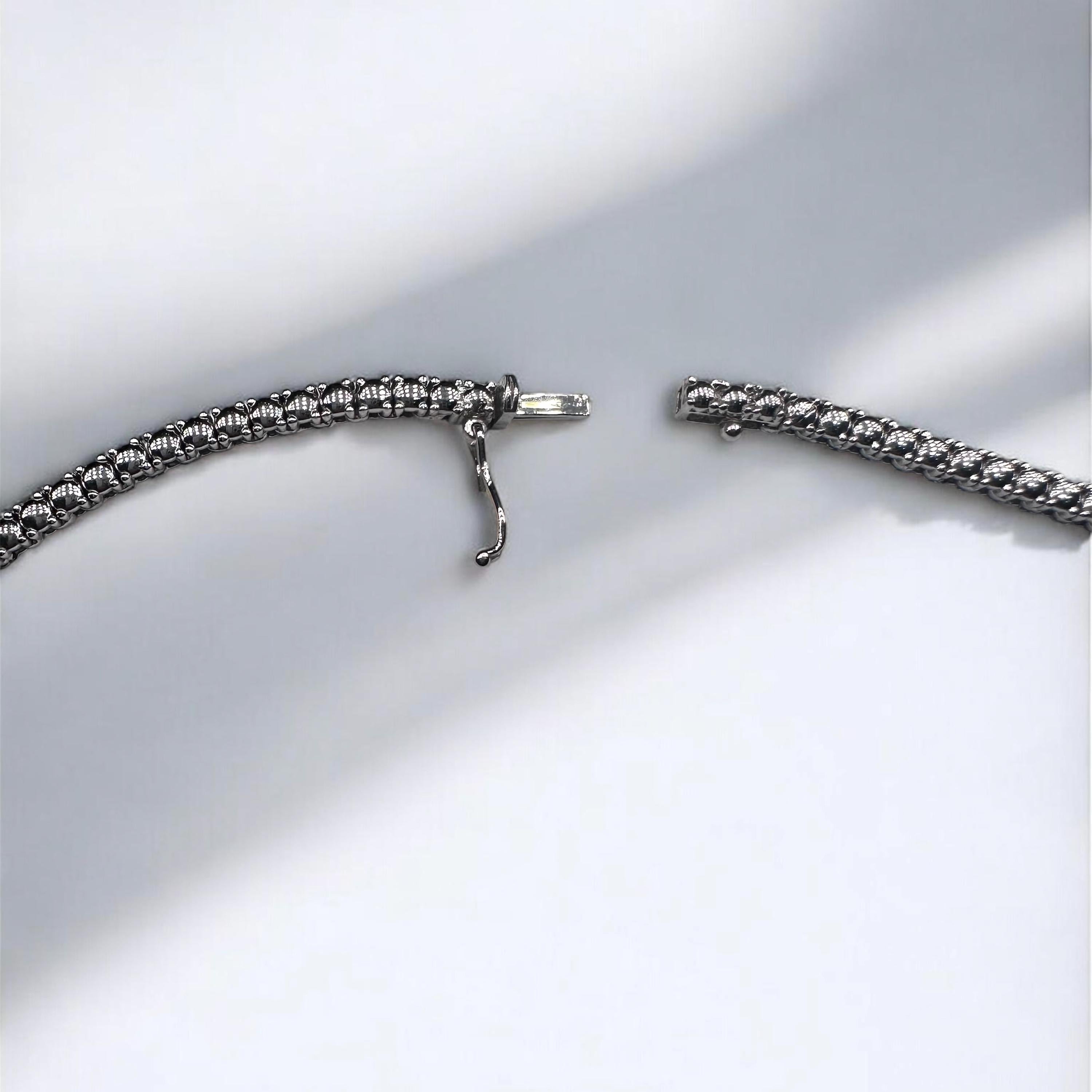 18KT White Gold Necklace with 1.50ct Natural Diamonds and 3.40ct Emerald-Cut Natural Emeralds EMDN28 AGEG (etsy image id: 7969898356)