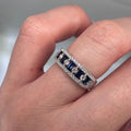 18KT White Gold Ring with 0.54ct Diamonds & 0.75ct Baguette Sapphires SDR990 IITJ (etsy image id: 7970007364)