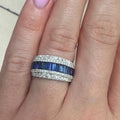 18KT White Gold Diamond and Sapphire Ring with Baguette-Cut Sapphires  SDR992 GGJJ (etsy image id: 7970135842)