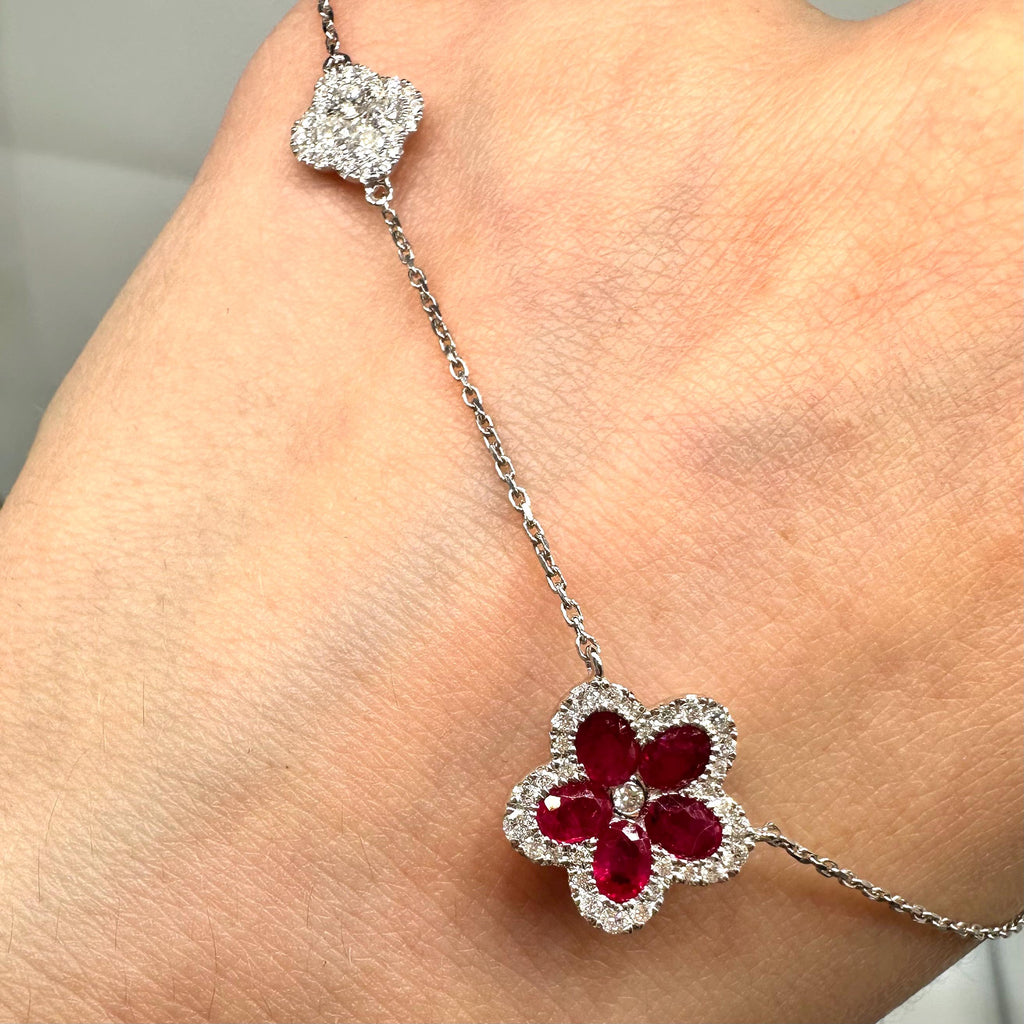 18KT White Gold Ruby & Diamond Necklace RDN005 IIJE (etsy image id: 7983289086)