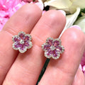 Floral 18KT Rose Gold Pink Sapphire & Diamond Earrings – SDER028 IGNA (etsy image id: 7984069760)