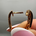 18KT Rose Gold Pink Sapphire & Diamond Hoop Earrings – SDER029 ISZT (etsy image id: 7986362534)
