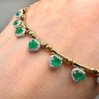 18KT Yellow Gold Emerald & Diamond Necklace – EMDN030 GGZJ (etsy image id: 7986595748)