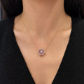 18KT Rose Gold Pink Sapphire & Diamond Necklace – SDP052 ITTI (etsy image id: 7991168380)