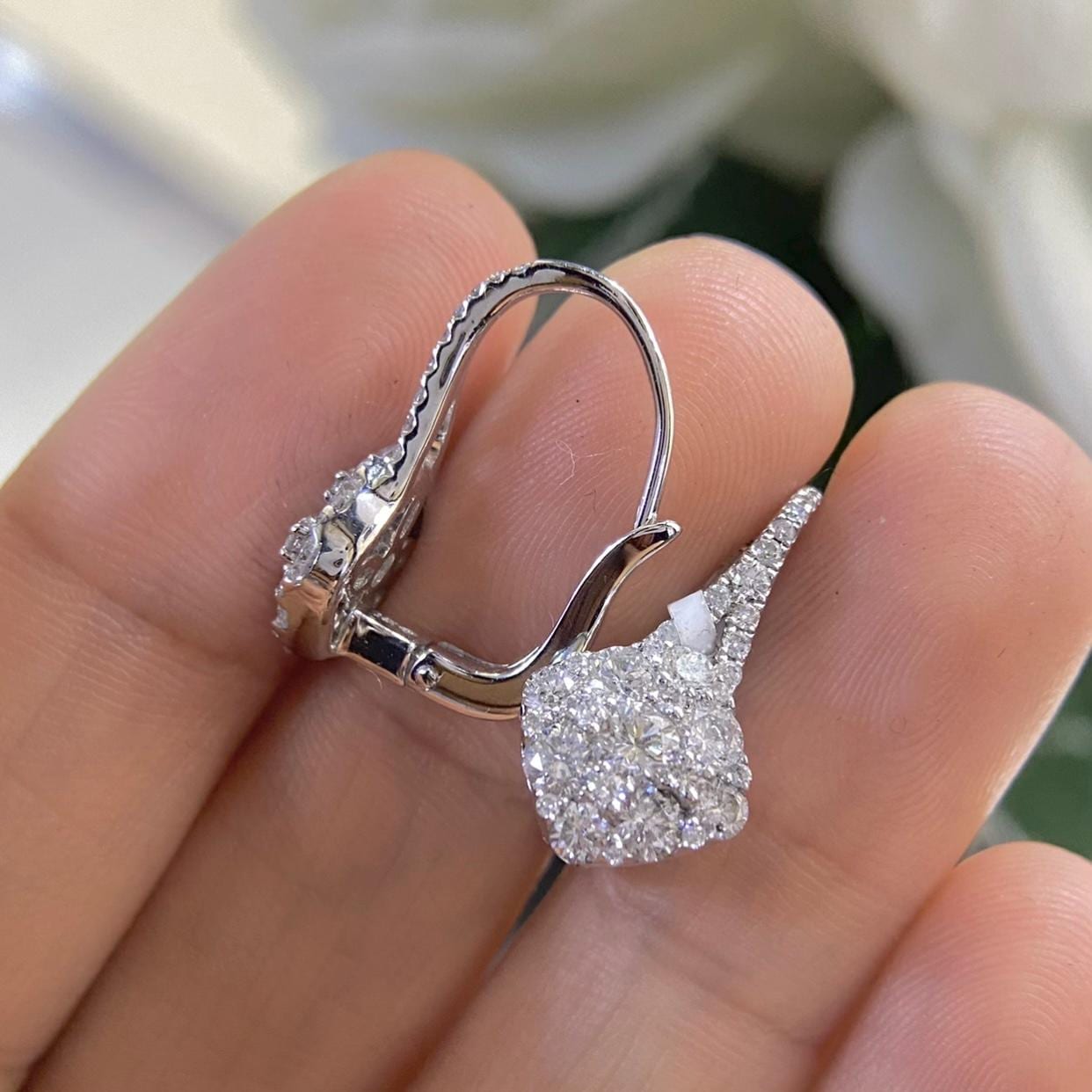 14K White Gold Diamond Earrings 2.10CT  DIER02 IIJJ (etsy image id: 7998747090)