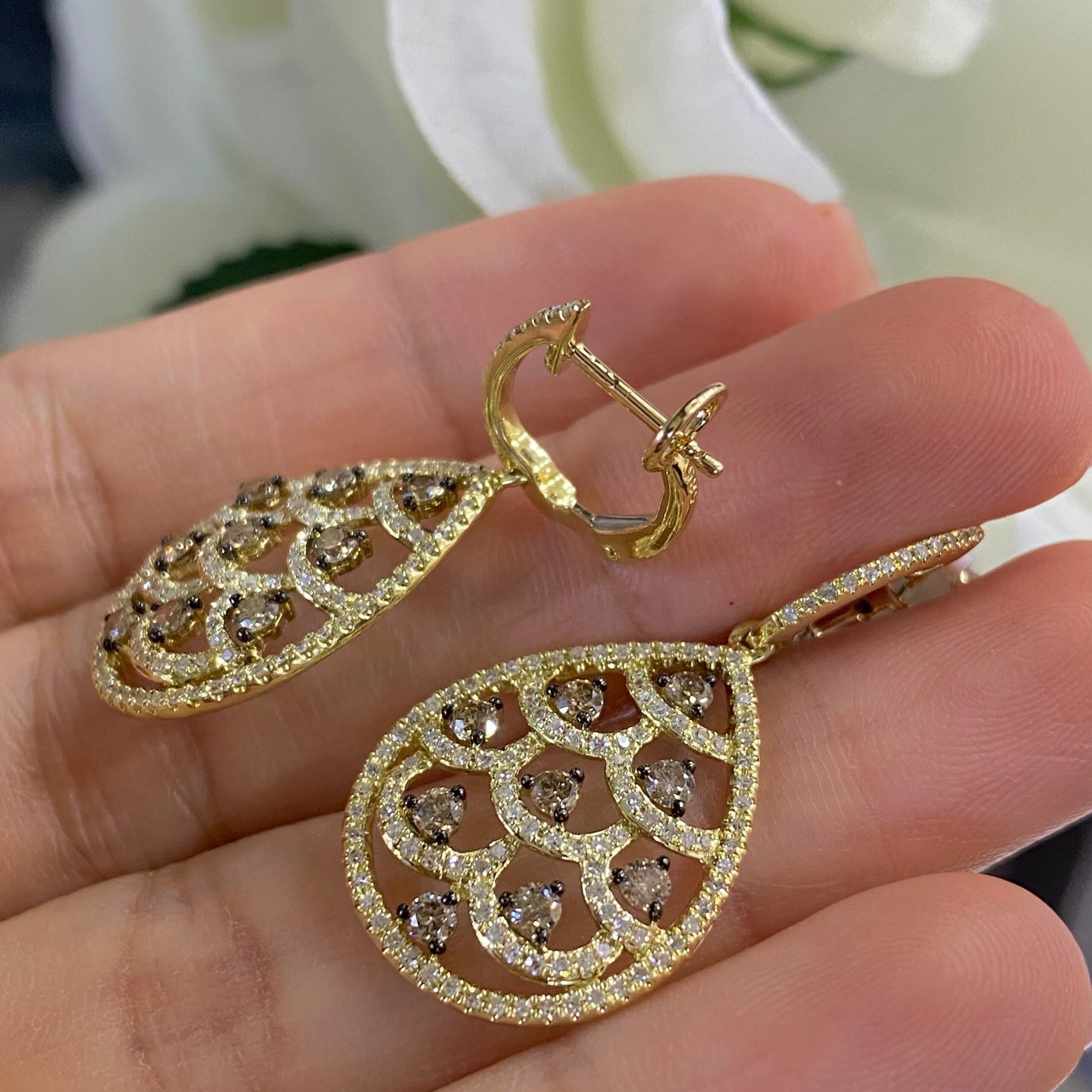14K Yellow Gold 1.52ct Diamonds Earrings DC10988-6. LET (etsy image id: 8007280886)