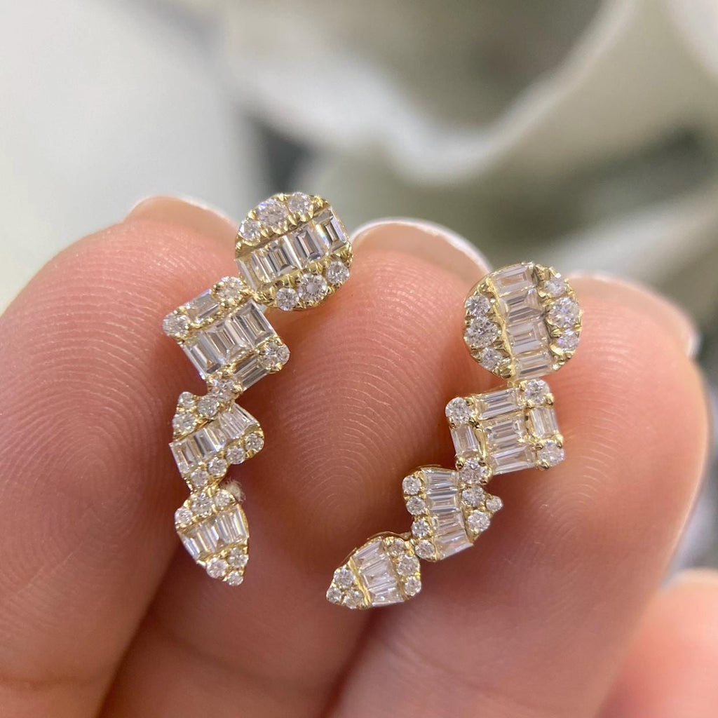 14K Yellow Gold Earrings 0.87ct Diamonds PJE5950-002 ETJ (etsy image id: 8007390612)