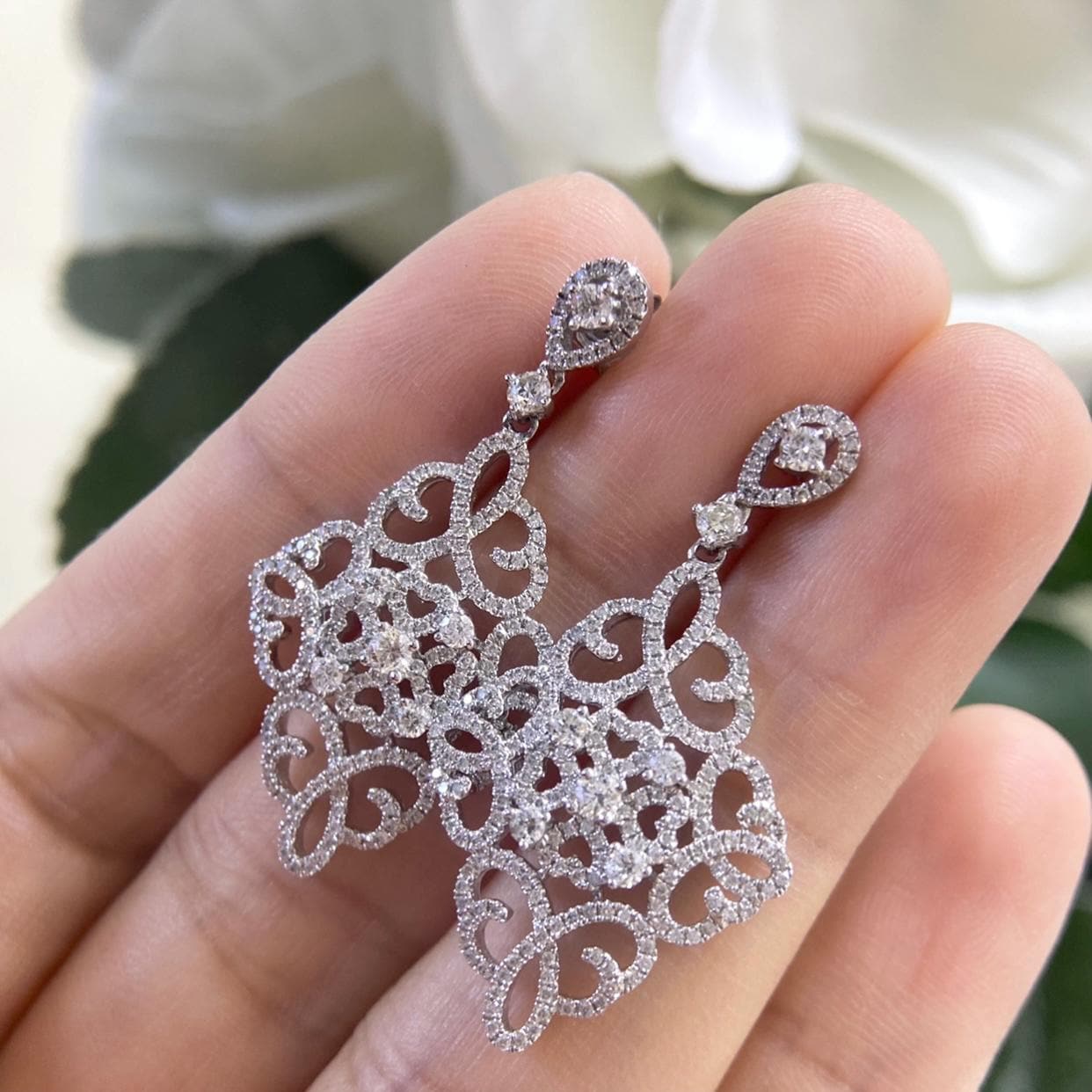 18K White Gold 1.74ct Diamonds Earrings ISTJ (etsy image id: 8007536364)