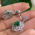 18K White Gold Emerald & Diamond Earrings – 2.41CT Emeralds / 2.25CT Diamonds | AEJJ (etsy image id: 8007683466)