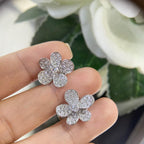 18K White Gold Flower Style Diamond Earrings – 2.77CT | XRLENCX (etsy image id: 8007715844)